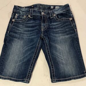 Miss Me Dark Blue Denim Bermudas